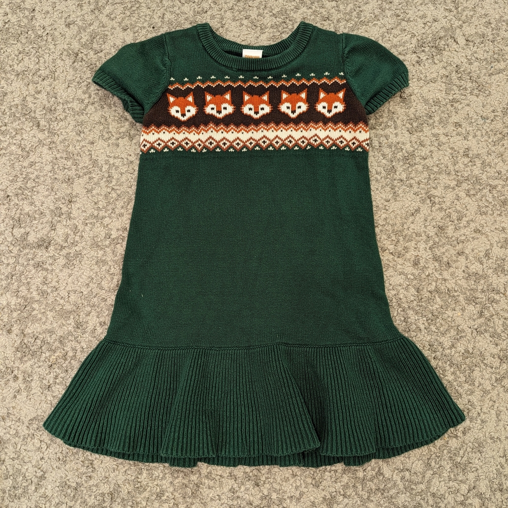 Gymboree Green Puff Sleeve A-Line Dress